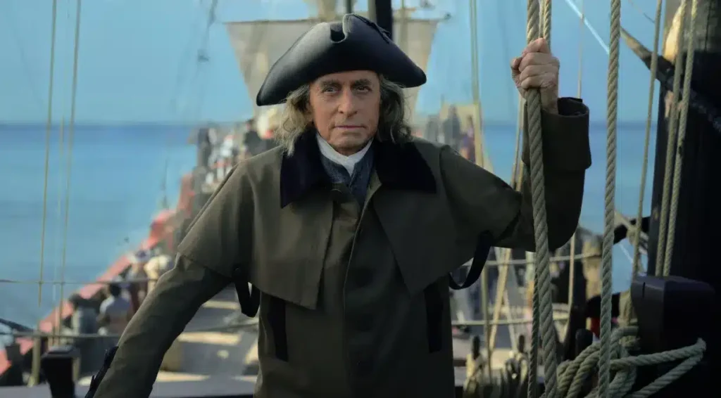 O premiado ator Michael Douglas é Benjamin Franklin na nova série da Apple TV.