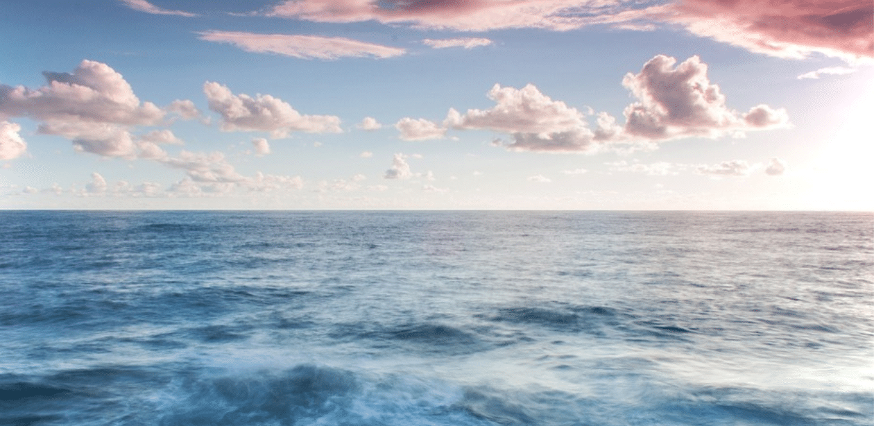 Vista do oceano que representa área incluída na expansão da plataforma continental brasileira