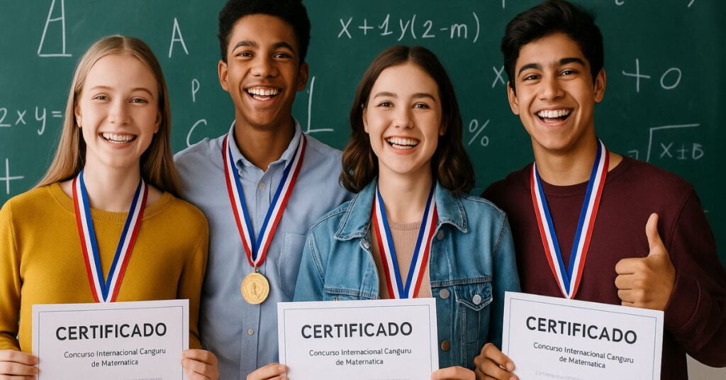 Estudantes premiados no Concurso Internacional Canguru de Matemática