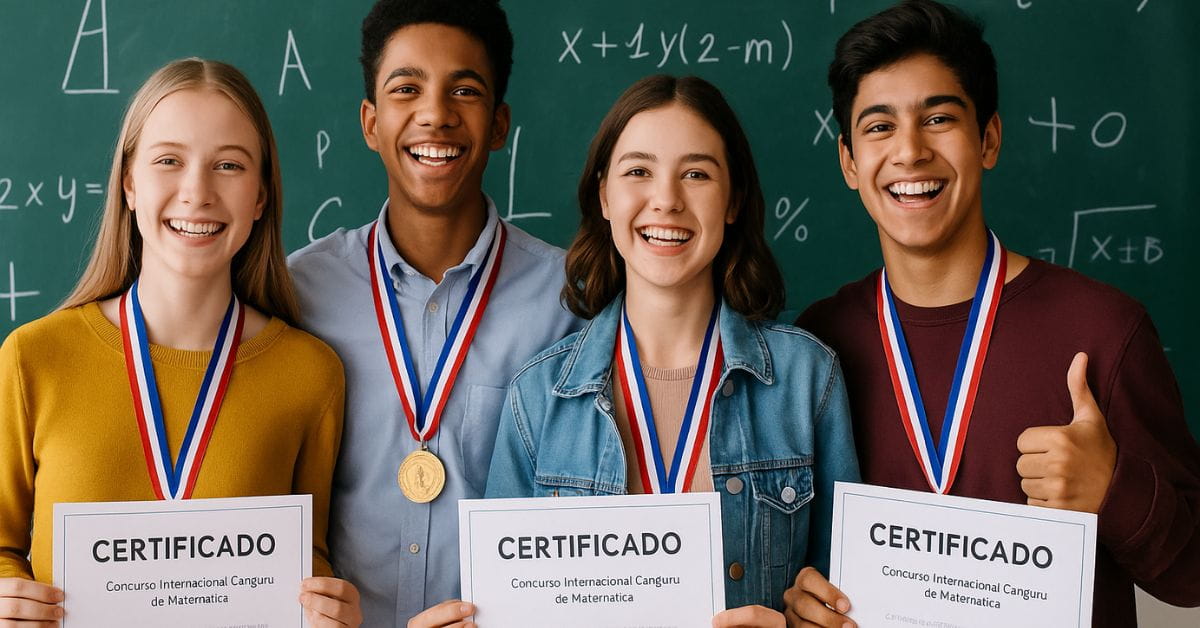 Estudantes premiados no Concurso Internacional Canguru de Matemática