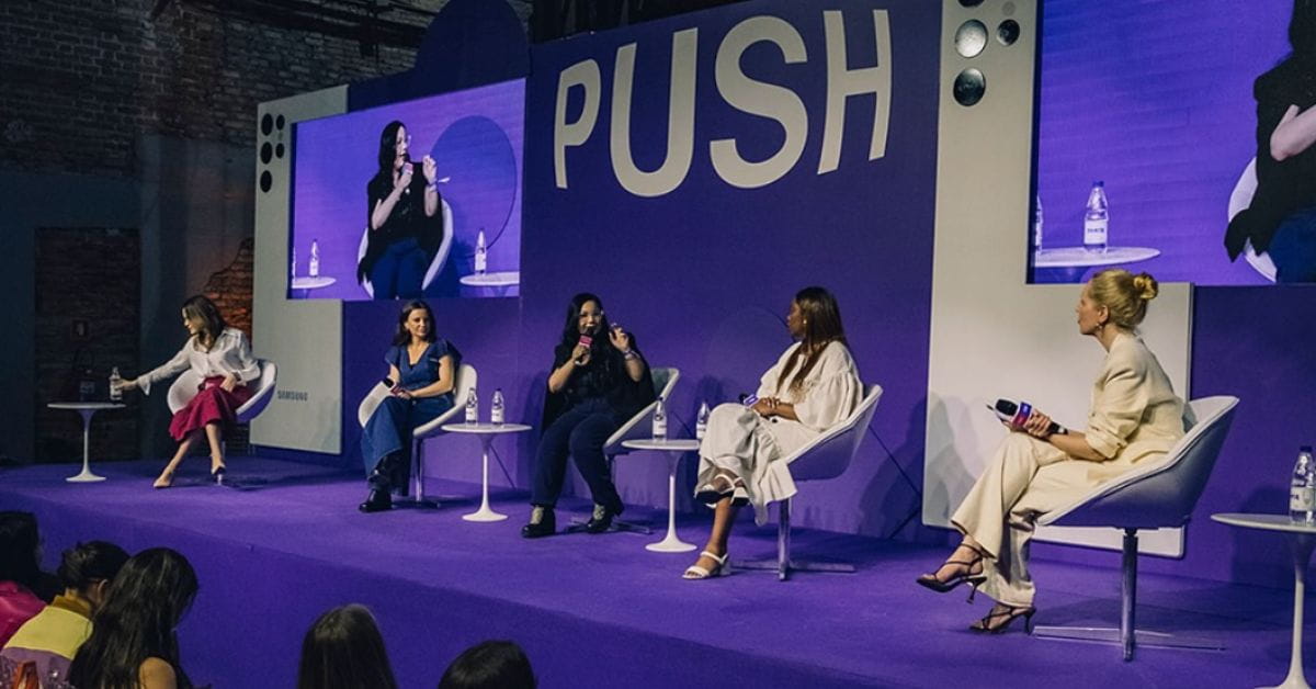 Painel do curso Push Finanças, realizado na Arena B3 em São Paulo, reúne especialistas para debater maternidade e mercado de trabalho.