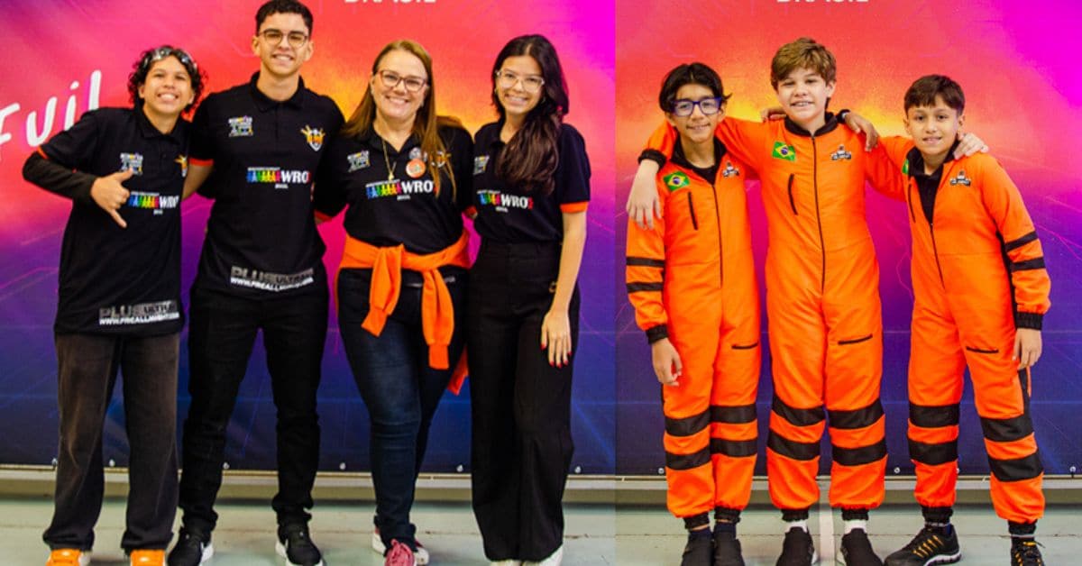 Estudantes do SESI Ceará comemoram vitória na Olimpíada Nacional de Robótica e garantem vaga na final mundial da WRO, em Singapura.