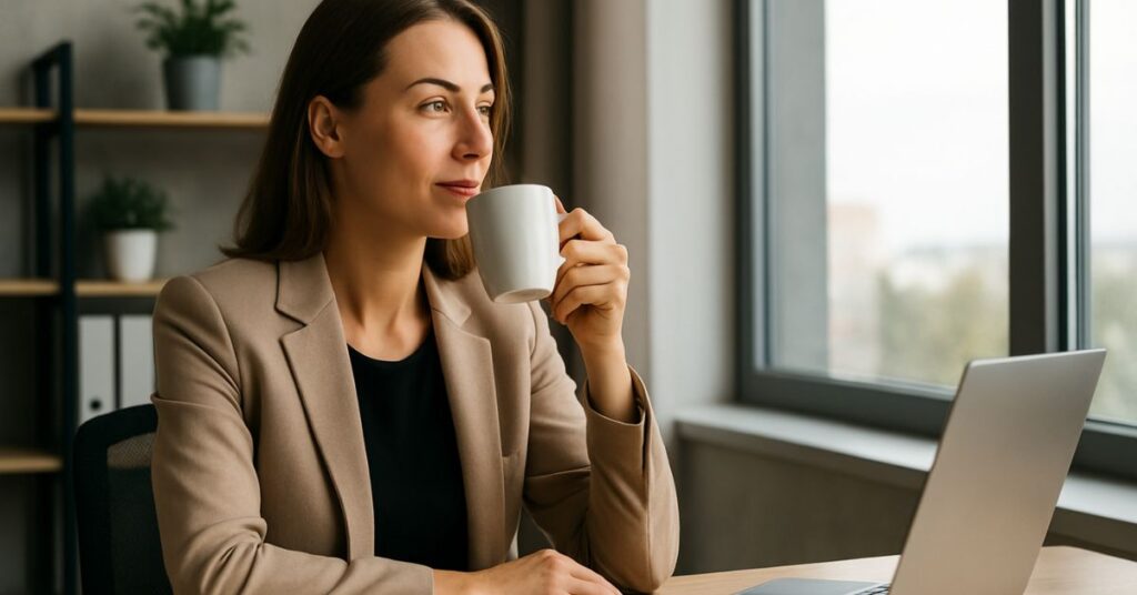 profissional faz pausa para desacelerar no trabalho