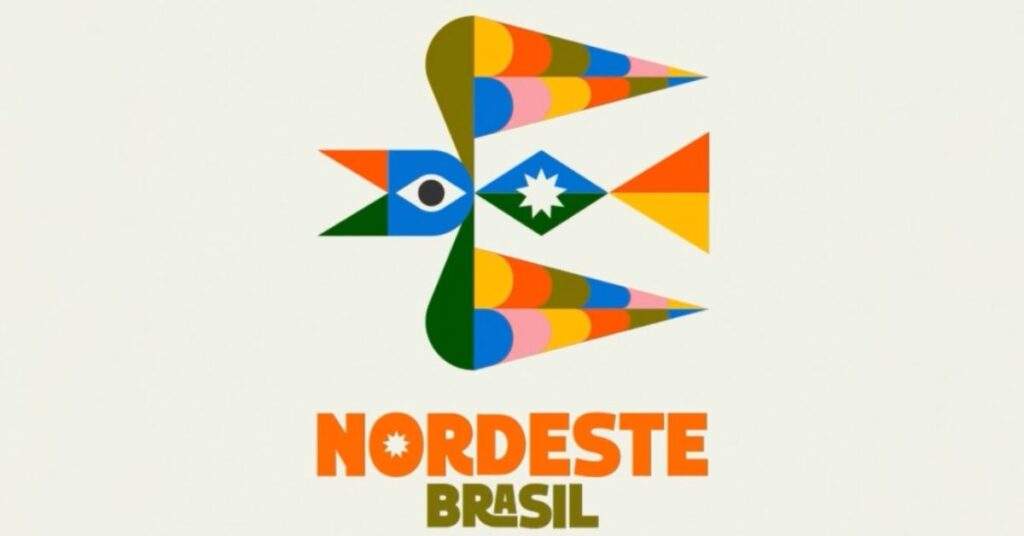 Marca Nordeste unificada exibe pássaro colorido e estrela de nove pontas que simbolizam a união dos nove estados no turismo internacional.