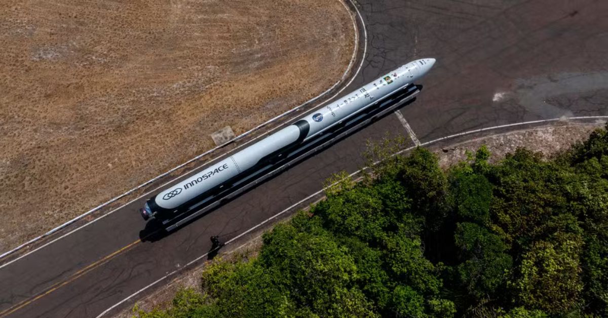 foguete no Brasil preparado para lançamento na Base de Alcântara