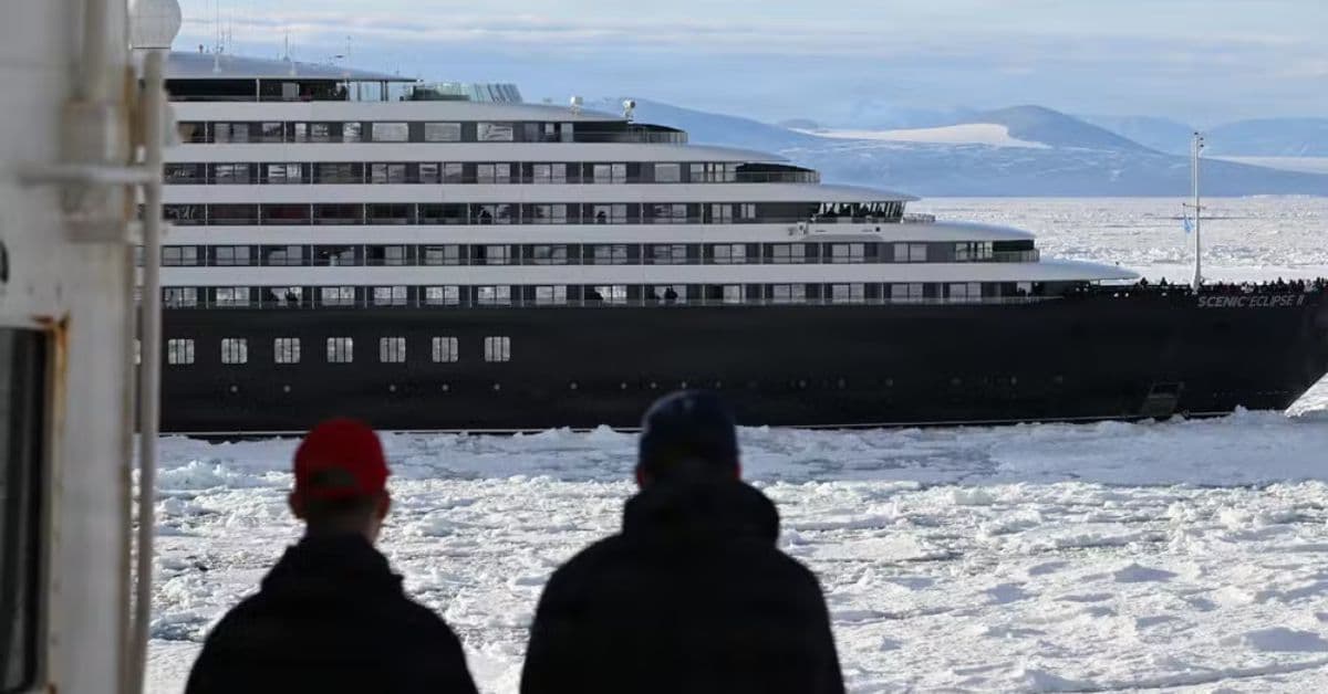 resgate de cruzeiro na Antártida com apoio de quebra-gelo dos EUA