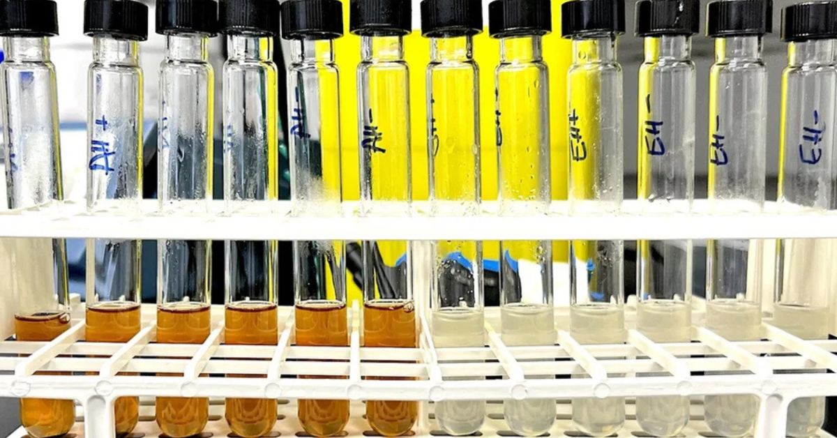 Experimento de combustível de pão velho em laboratório da Universidade de Edimburgo