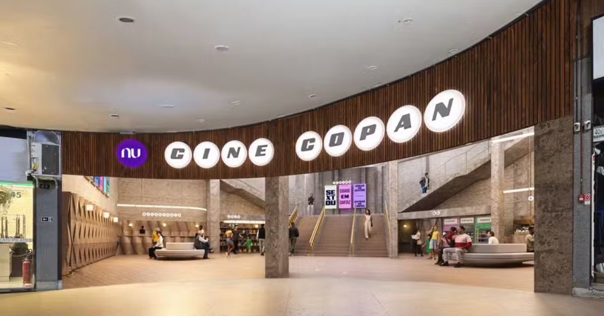 Imagem do Edifício Copan destacando o espaço do cinema que será reaberto, símbolo da reabertura do Cine Copan e da revitalização cultural do centro paulistano.